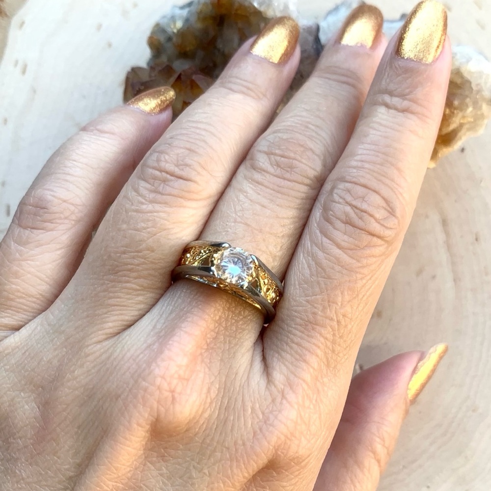 Zirconia Filigree Ring Size 7